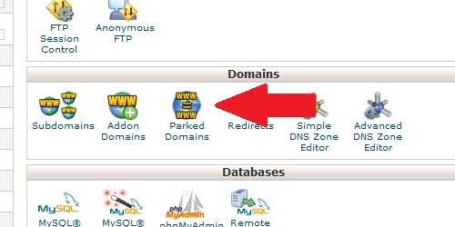 Open the Parked Domains page from within cPanel