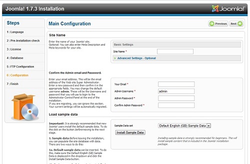 Setup your sites basic configuration.