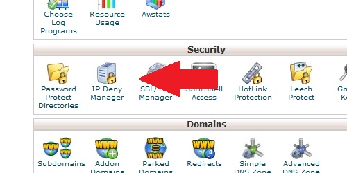 Locate the IP Deny Manager icon.