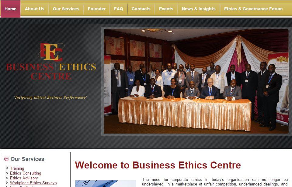 Business Ethics web design