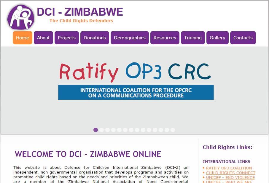 DCI Zimbabwe web design