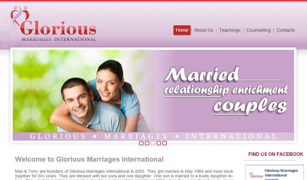 Glorious marriages web design