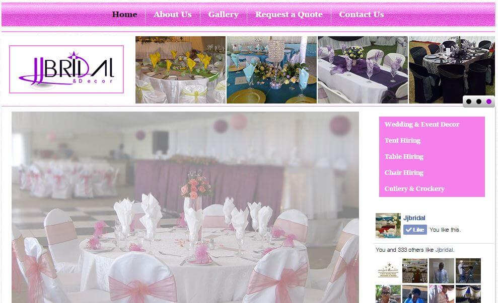 JJ Bridal web design