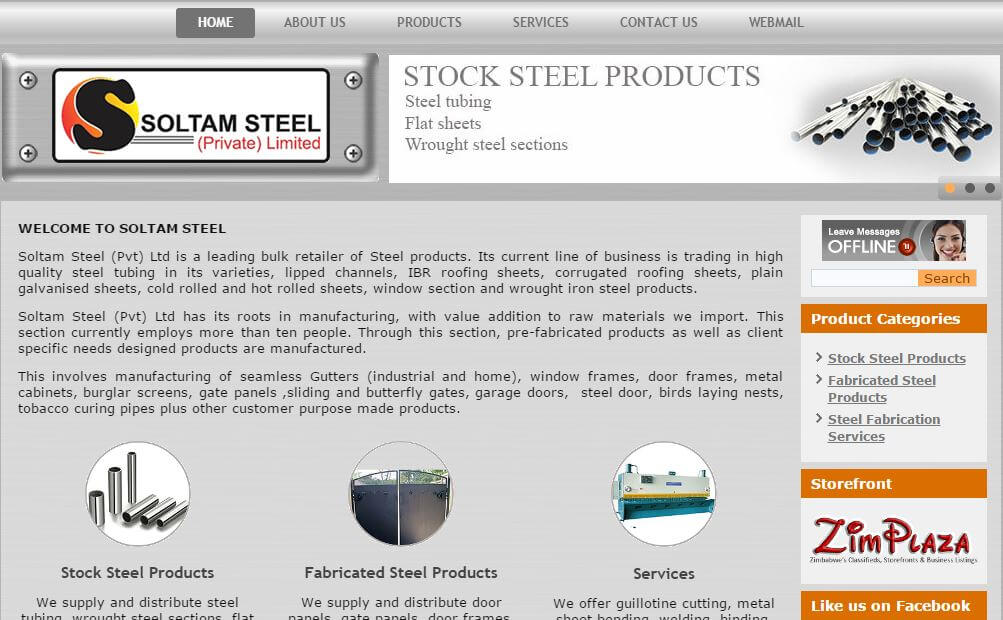 Soltam Steel web design