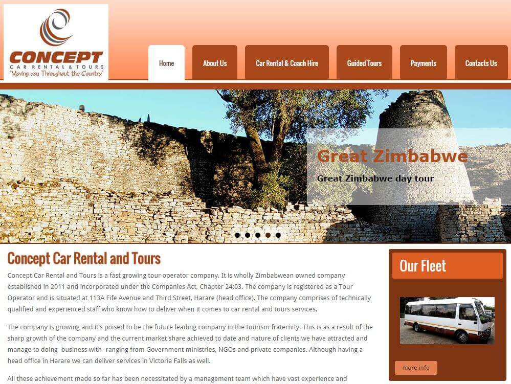 web design project for concept tours