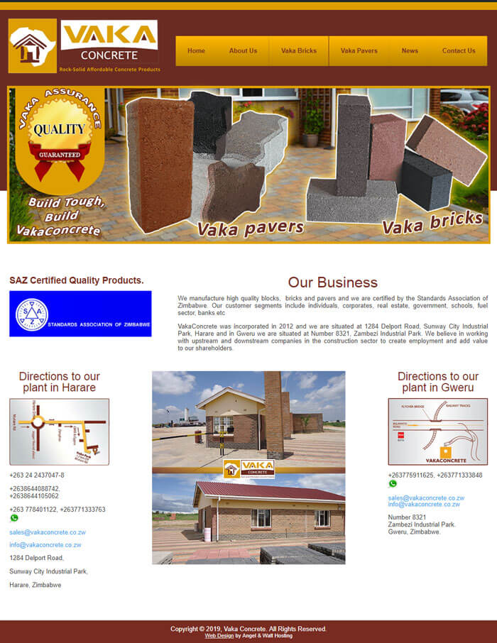 vaka concrete website project